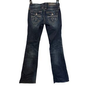 Rock Revival Eva Boot Womens Jeans Size 26 Dark Wash Distressed Cotton Blend Boo